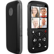 POWERTECH Mobile Phone Aid + 4 Call Numbers with Flashlight, FM Radio, Black