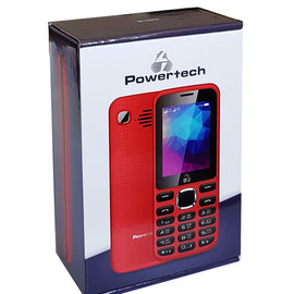 POWERTECH Mobile Phone PTM-08, Dual Sim, Multimedia, 2800mAh, Red