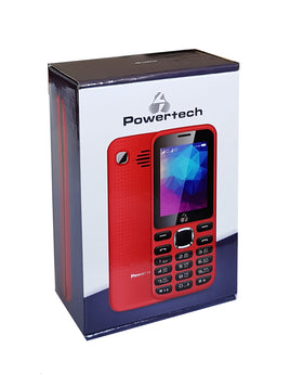 POWERTECH Mobile Phone PTM-08, Dual Sim, Multimedia, 2800mAh, Red