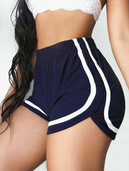 Stripe Elastic Waist Shorts