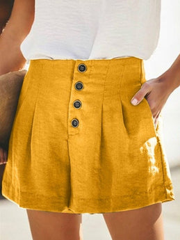 High Waist Button Shorts