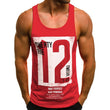 CHAMSGEND Tank Tops Letter Printed Men