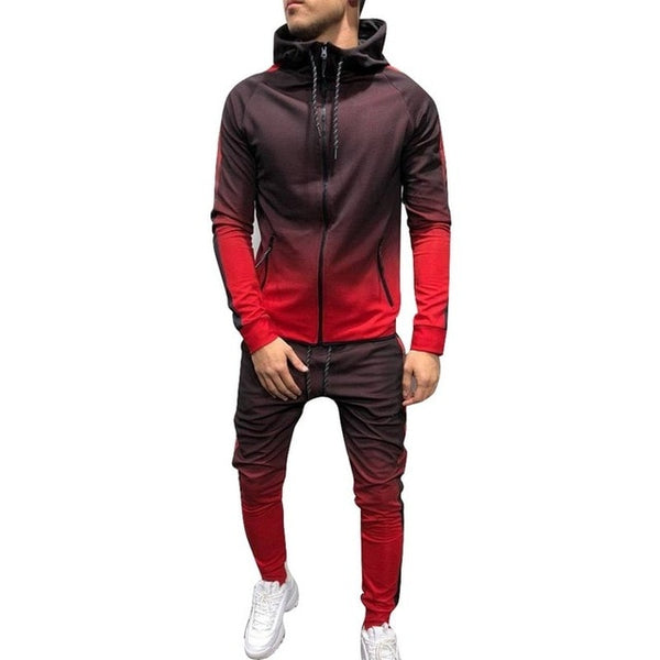 LASPERAL 2 Pieces Zipper Tracksuit Men Set