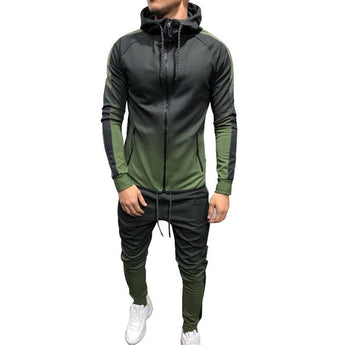 LASPERAL 2 Pieces Zipper Tracksuit Men Set