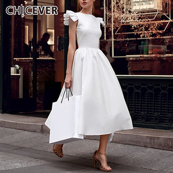 CHICEVER Vintage Dress For Women Sleeveless